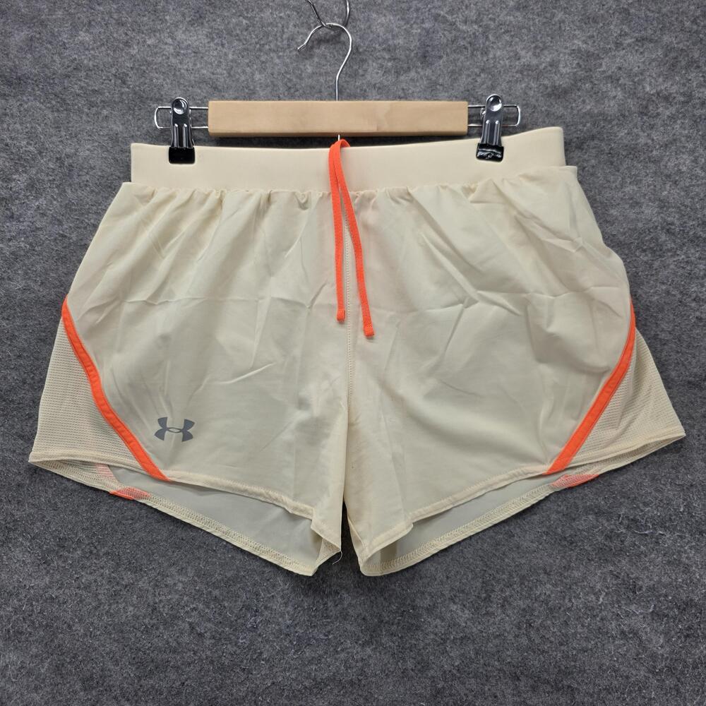 Under Armour Shorts Womens M White 3 In Lined Running Athletic HeatGear